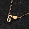 Alloy Letter Heart Pendant Necklaces for Women NJEW-FS0001-09G-1