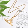201 Stainless Steel Arabic Pendant Box Chain Necklaces for Women Men NJEW-R013-04G-2