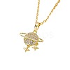 Planet Brass Micro Pave Clear Cubic Zirconia Pendant Necklaces FS-WGFD3F3-01-5
