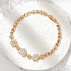 Brass Micro Pave Cubic Zirconia Link Chain Bracelets KK-R217-40G-1