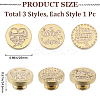 3Pcs 3 Styles Golden Plated Wax Seal Brass Stamp Head AJEW-CP0007-52A-2