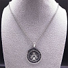 201 Stainless Steel Black Enamel Rune Tree of Life Pendant Necklaces for Men LS-NJEW-K283-27P-3