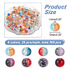 200Pcs 8 Colors Two Tone Transparent Crackle Glass Beads GLAA-AR0001-44-2