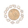 Flower Brass Micro Pave Cubic Zirconia Links Connectors LS-X-ZIRC-L054-09KCG-NR-2