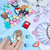 10Pcs 10 Styles School Theme Silicone Focal Beads SIL-BM0001-07-3