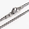 Non-Tarnish Rope Chain Necklaces STAS-L142-09-1