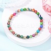 Natural Imperial Jasper Round Beaded Stretch Bracelets for Men Women BJEW-JB12570-01-2