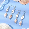 304 Stainless Steel Shell Shape Dangle Earrings EJEW-JE06265-02-1