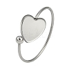 304 Stainless Steel Blank Bangle Bases with Heart Tray STAS-Z088-01P-01-1