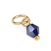 40Pcs 8 Colors Glass Charms PALLOY-JF04213-01-5