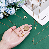 4Pcs 4 Styles Brass & 304 Stainless Steel Sideways Cross Box Chain Necklaces for Women NJEW-UN0001-67-3