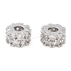 Brass Micro Pave Clear Cubic Zirconia Beads KK-U028-29P-1