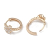 Flower Glass Hoop Earrings EJEW-L292-019G-2