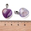Natural Banded Agate Charms LS-HEAR-PW0001-057-38-2
