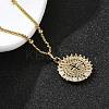 Brass Clear Cubic Zirconia Pendant Necklaces for Women LS-NJEW-A039-02E-G-3