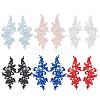  6Pairs 6 Colors Flower Organgza Polyester Embroidery Ornament Accessories DIY-NB0008-26-1