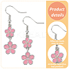 5 Pairs 5 Colors Alloy Enamel Flower Dangle Earrings EJEW-AN0004-76-3