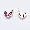 Brass Micro Pave Cubic Zirconia Charms LS-RB-I078-66RG-NR-2