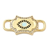 Rack Plating Brass Micro Pave Clear & Black Cubic Zirconia Eye Mask Connector Charms KK-L224-066G-1