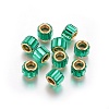 Brass Cubic Zirconia European Beads KK-E772-01A-2
