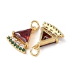 Brass Micro Pave Cubic Zirconia Pendants KK-C143-33C-G-2