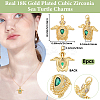 8Pcs Brass Micro Pave Cubic Zirconia Pendants KK-BBC0018-75-2