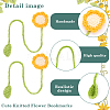 5Pcs 5 Styles Woolen Yarn Crochet Plant Bookmarks AJEW-CP0007-95B-6