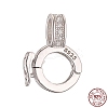 Rhodium Plated 925 Sterling Silver Micro Pave Clear Cubic Zirconia Twister Clasps STER-K176-13P-2