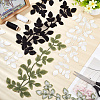 3 Pairs 3 Colors Leaf Polyester Computerized Embroidery Sew on Ornament Accessories DIY-FG0004-38-4