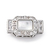 Rectangle Brass Micro Pave Clear Cubic Zirconia Box Clasps KK-G505-36P-02-1