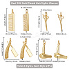 Beebeecraft 8Pcs 4 Style Brass Pendants KK-BBC0012-91-2