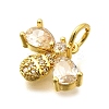 Bees Brass Micro Pave Cubic Zirconia Charms KK-S508-47G-2
