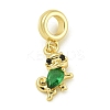 Rack Plating Brass Micro Pave Clear Cubic Zirconia European Dangel Pendants KK-Z067-30G-1