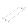 Natural Pearl Beaded Ear Thread EJEW-P219-16P-4