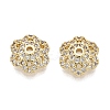 Brass Micro Pave Clear Cubic Zirconia Bead Caps KK-Q071-16G-02-1