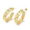Rack Plating Twist Ring Brass Stud Earrings for Women EJEW-P272-02G-1