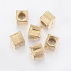 304 Stainless Steel Large Hole Letter European Beads X-STAS-H428-01G-T-1