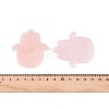 Natural Rose Quartz Hamsa Hand with Eye Figurines DJEW-N003-04I-3