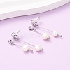 304 Stainless Steel Round Tassel Stud Earrings EJEW-K268-89P-1