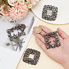 4Pcs 2 Styles Square/Rectangle Alloy Rhinestone Detachable Shoe Buckle Clips AJEW-WR0002-31B-3
