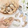 30 Pairs 5 Styles Wood Cabochons WOOD-SC0001-85-3