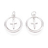 925 Sterling Silver Ring with Cross Pendants STER-N016-103P-1