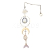 Fishtail Glass Hanging Ornaments HJEW-JM03173-2