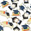 20Pcs 5 Styles Graduation Season Golden Plated Alloy Enamel Pendants ENAM-CJ0006-14-8