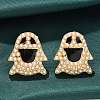 Brass ABS Imitation Pearl Stud Earrings EJEW-B132-02G-2