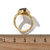 Rhombus Natural Amethyst Finger Rings RJEW-B113-01G-08-5