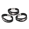 Natural Rose Quartz & Braided Microfiber Leather Multi-strand Bracelets for Women Men GG-CBAEA55-01D-4