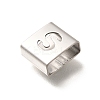 Letter Style 304 Stainless Steel Square Slide Charms STAS-L132-10S-2