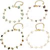 10Pcs Natural Mixed Gemstone Chip Beaded Anklets Set AJEW-PH0004-76-1