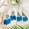 2 Pairs 2 Styles Feather Dangle Earrings EJEW-TA0001-48A-4